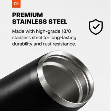 Stainless Steel Water Bottle – Leakproof Insulated Reusable Drinking Bottle