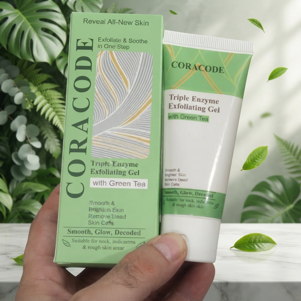 Coracode Triple Enzyme Exfoliating Gel 100g | Facial Skin Exfoliator for Smooth & Radiant-Looking Skin
