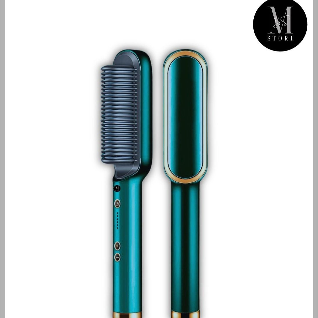 Ceramic Heated Hair Straightener Brush for Smooth & Silky Hair