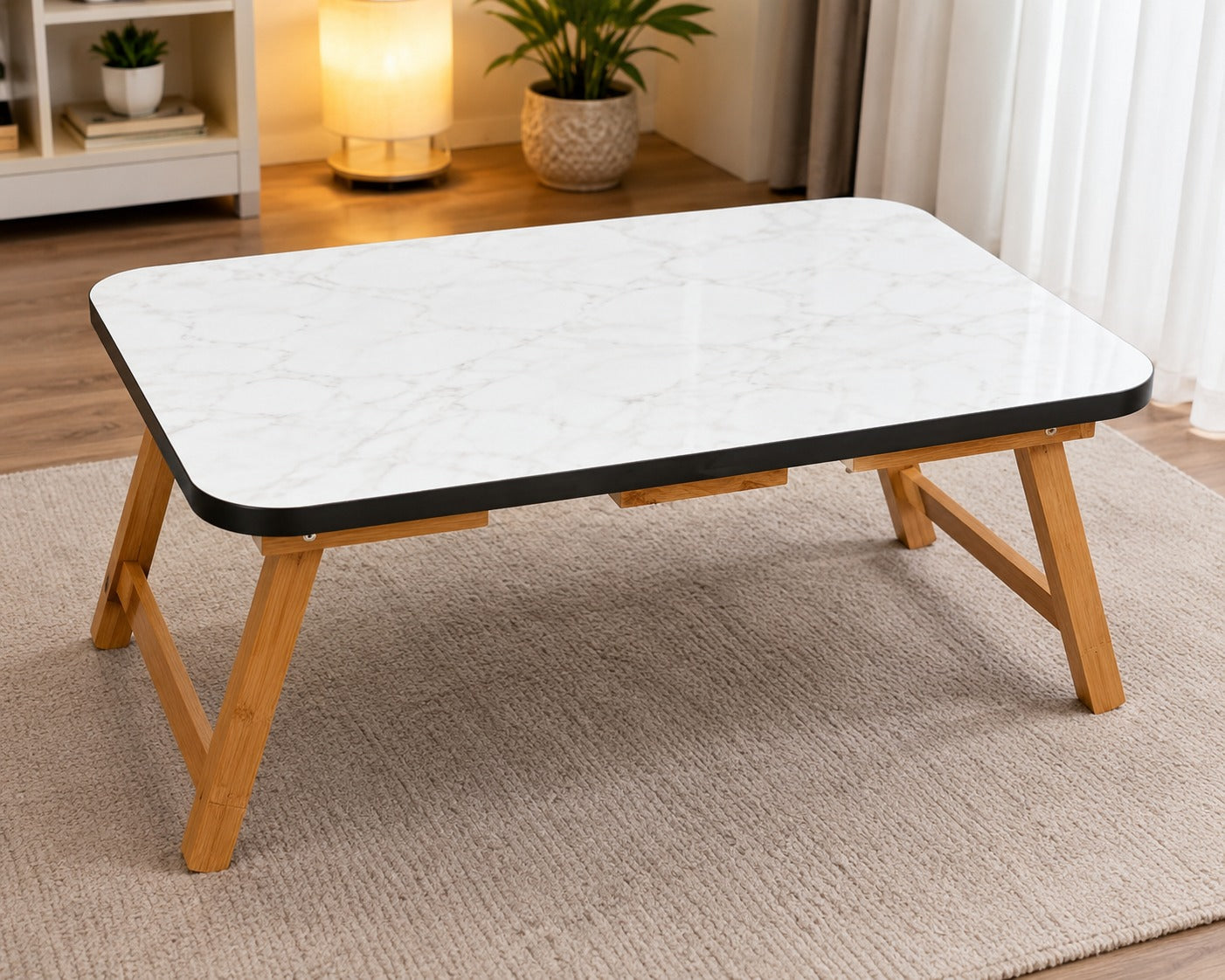 Multi-Purpose Wooden Folding Table for Laptop, Study & Reading