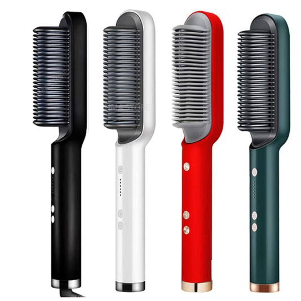 Ceramic Heated Hair Straightener Brush for Smooth & Silky Hair