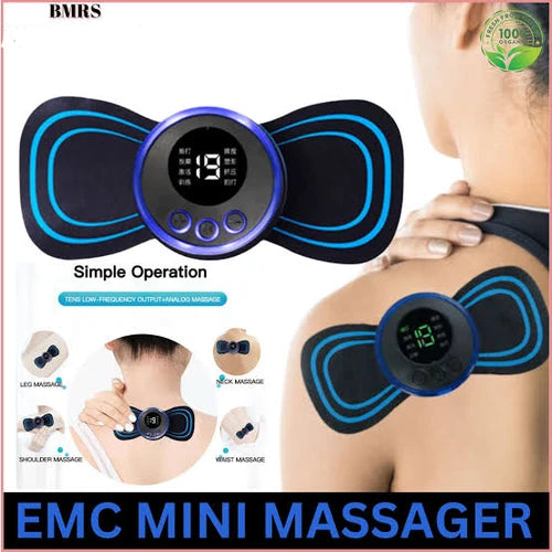 Wireless EMS Mini Body Massager Portable Butterfly Muscle Stimulator for Pain Relief