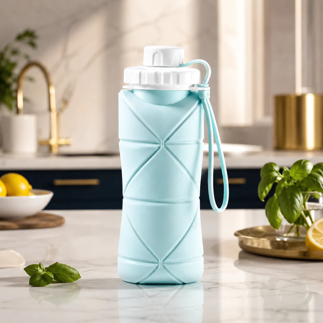 600ml Silicone Foldable Water Bottle | Portable Collapsible Travel Bottle