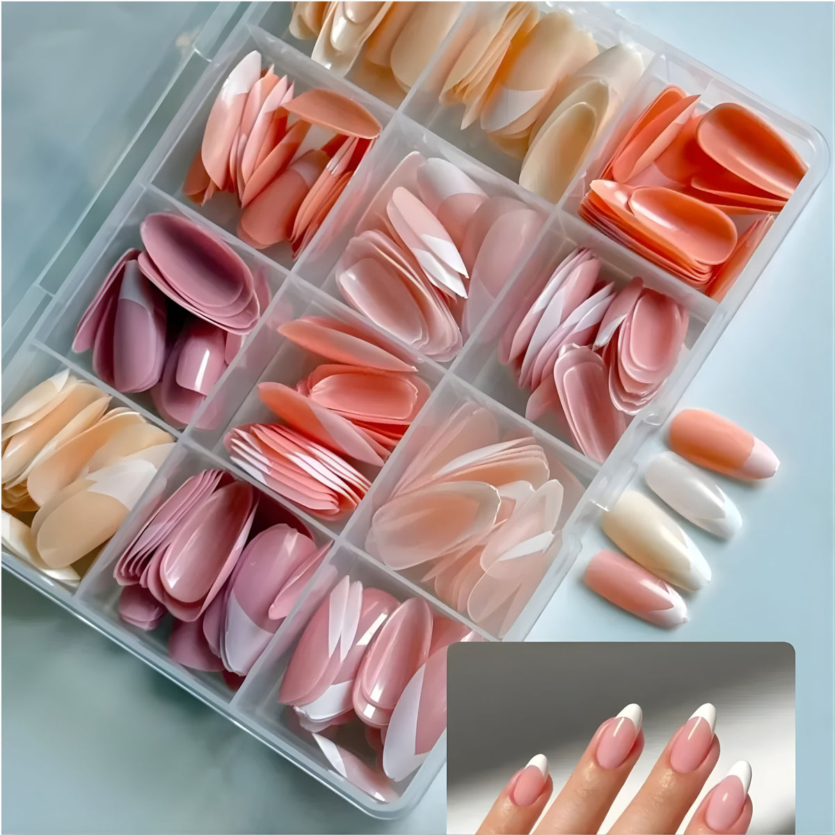 94 Pcs Multicolor False Nails Set – Stylish Press-On Nails for Daily & Party Wear