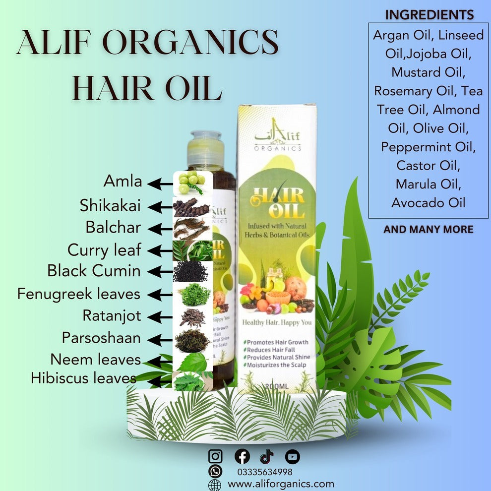 Alif Organics Natural Hair Oil for Hair Growth & Hair Fall Care
