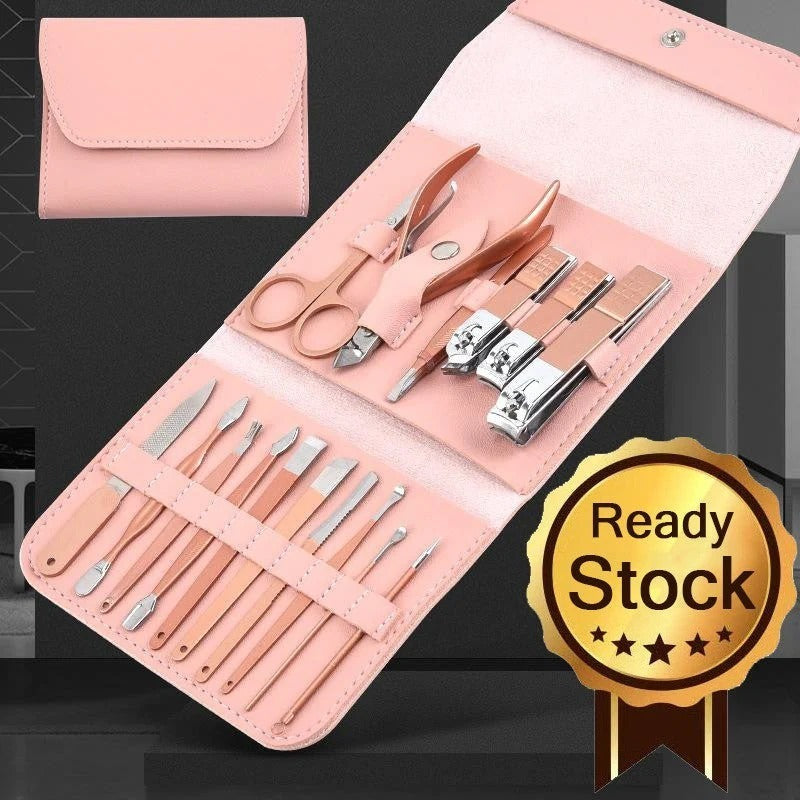 16-Piece Manicure Pedicure Kit Stainless Steel Nail Care Set