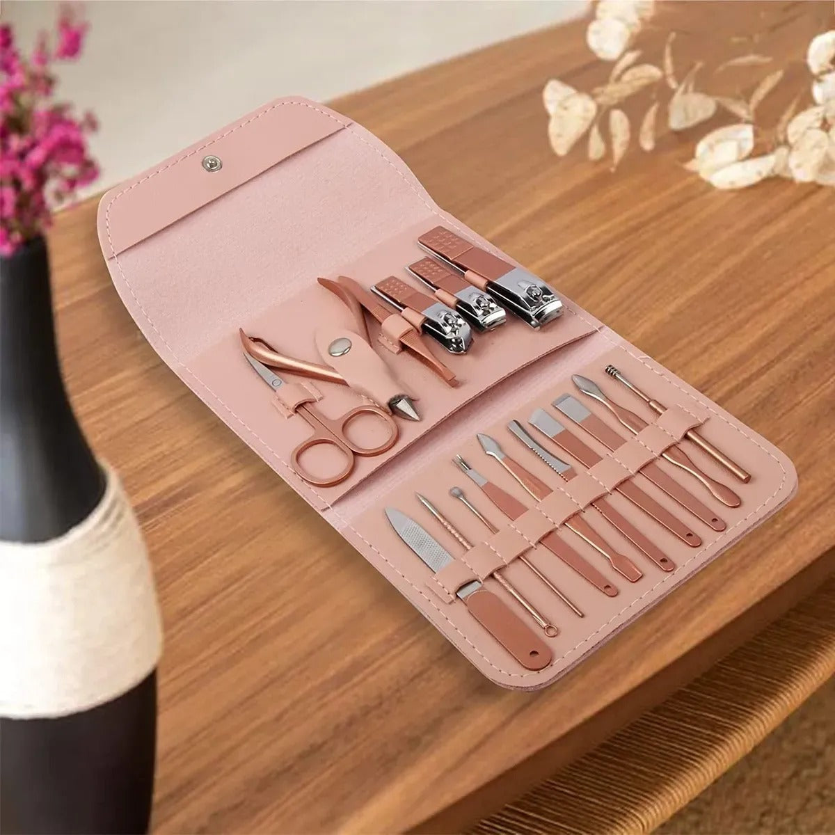 16-Piece Manicure Pedicure Kit Stainless Steel Nail Care Set