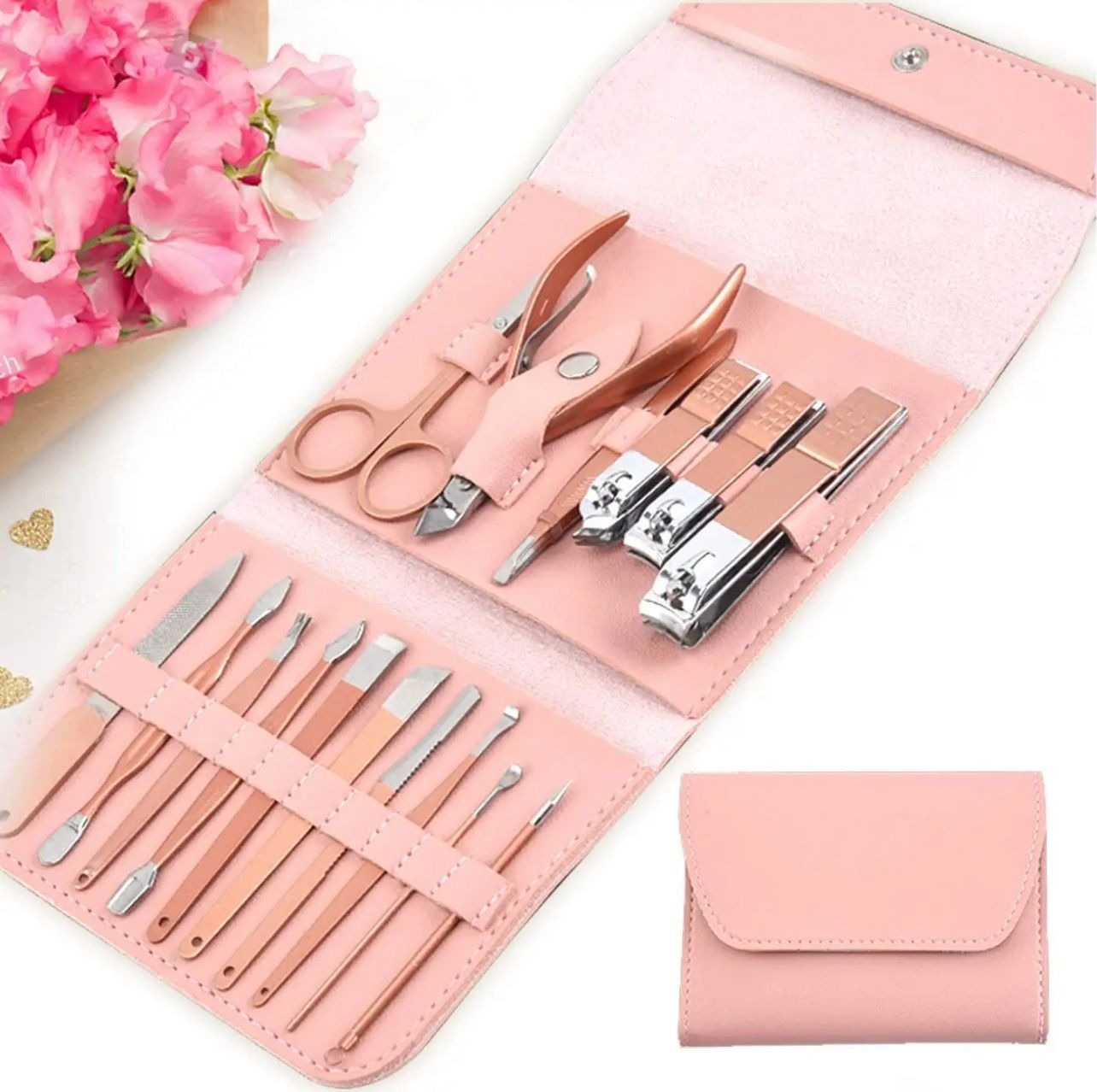 16-Piece Manicure Pedicure Kit Stainless Steel Nail Care Set