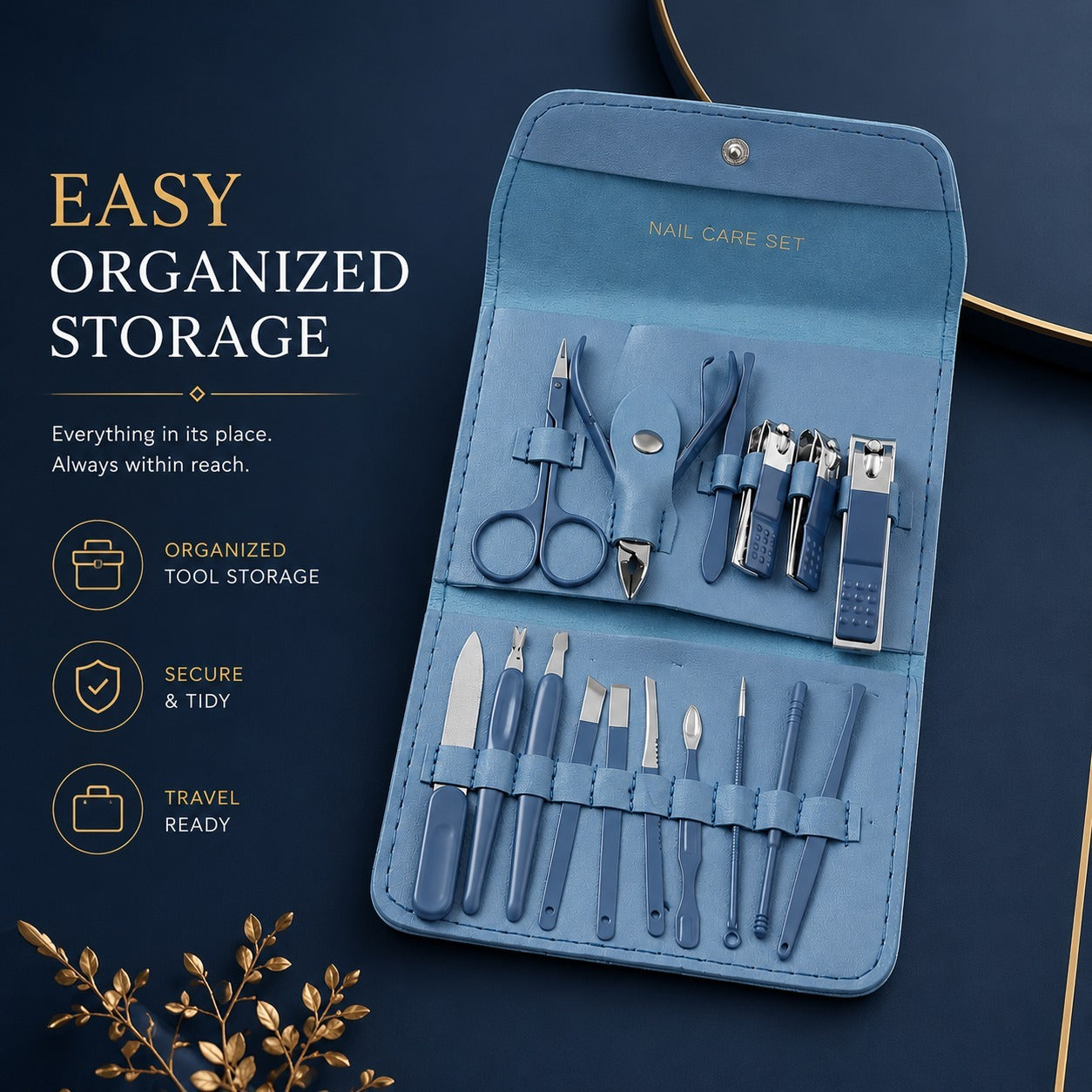 16-Piece Manicure Pedicure Kit Stainless Steel Nail Care Set