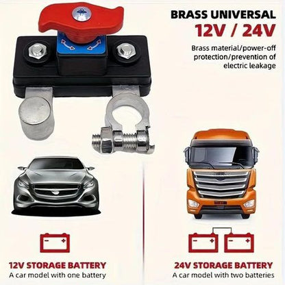 Car Battery Power Main Switch | 12V Battery Disconnect Switch with Pile Head Terminal